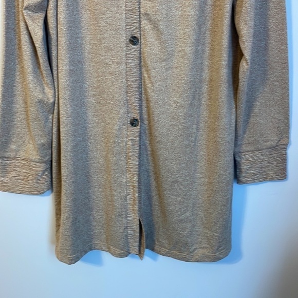 Cuddl Duds Heather Walnut Taupe Super Soft Longline Button Front Cardigan size M - Picture 4 of 16